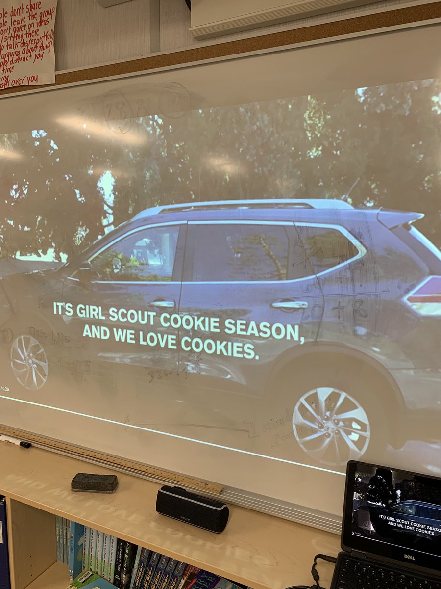 Democratizing Knowledge in our T.O.G.A (Table of Great Achievement) in math today as we attempt to solve the Girl Scout cookies problem. How many boxes of cookies do you think will fit in the trunk? <a href="/ddmeyer/">Dan Meyer</a> <a href="/DesmondHDSB/">Viola Desmond Public School</a> <a href="/teacher2teacher/">Teacher2Teacher</a> <a href="/SMilinovich/">Suzana Milinovich</a> <a href="/HDSBMath/">HDSB Math</a> <a href="/ikitorg/">IKIT</a>
