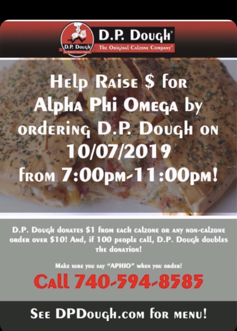 Invite your friends or go with bros to the DP Dough fundraiser TONIGHT 🍕🤠