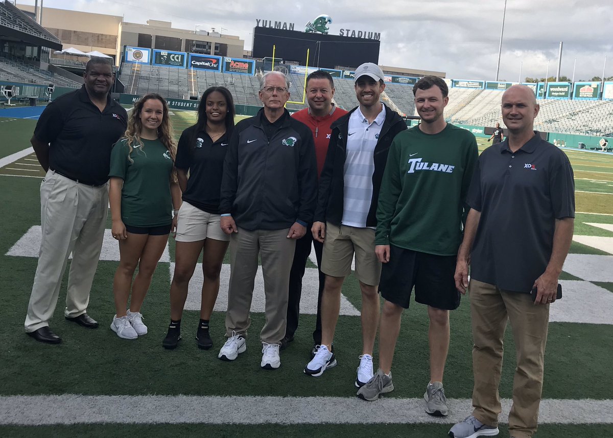RyanBartow's tweet photo. Awesome visit with the @GreenWaveFB staff, a priority @xosdigital subscriber. You can see why they are so successful. Very well organized operation. #TopClassintheAAC #TeamThunderCloud https://t.co/8LZHLOeTYZ