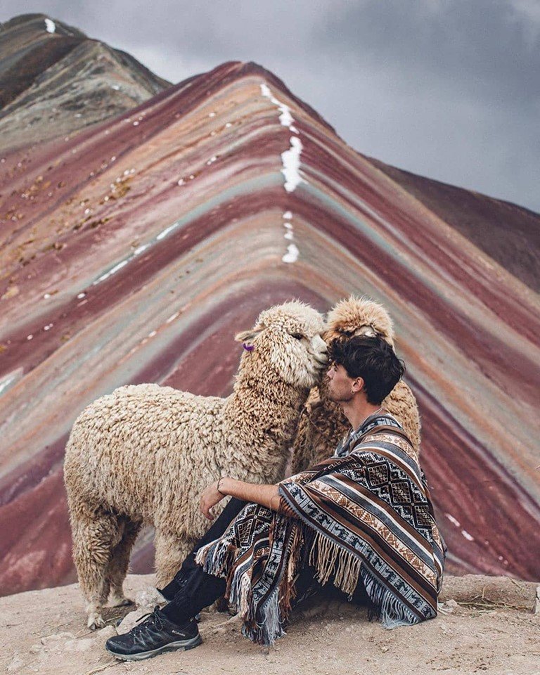 VisitPeru's tweet photo. This is one of the most exciting destinations you'll find in #Peru. 
Stunning shot of the Vinicunca Mountain by @danielillescas on Instagram @peru.
#PeruTheRichestCountry #VisitPeru https://t.co/Yqk3LuO6Kk