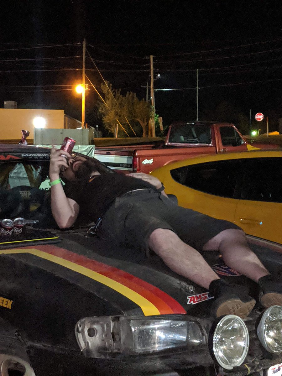 metalologist2k's tweet photo. @drpepper my friend races in #americanrallyassociation and loves Dr Pepper. He's crazy about you guys, it's all he talks about when he's not racing. Anything you can do for him? Even stickers or just a case or your sweet elixir. Here he is, relaxing, after #showmerally https://t.co/n2TtITjx0K