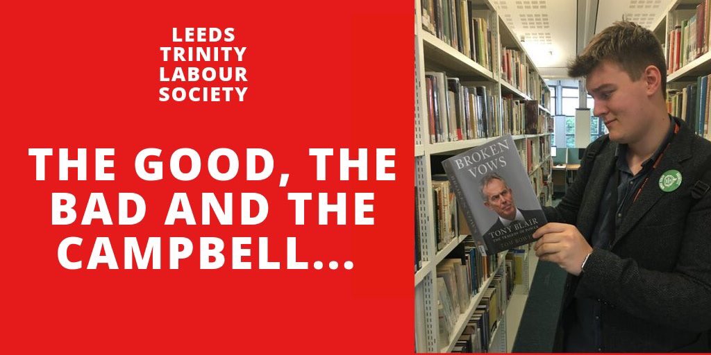 ltulaboursoc's tweet photo. Want to know your Minimum Wage from your fox hunting ban? This week Leeds Trinity Labour will be examining all things 1994-2007 as we delve into the Blair Years! 
(Plus we’ll be going to the SU bar afterwards to watch RuPaul but that’s a treat) #YoungLabour https://t.co/pvr6EtxHss