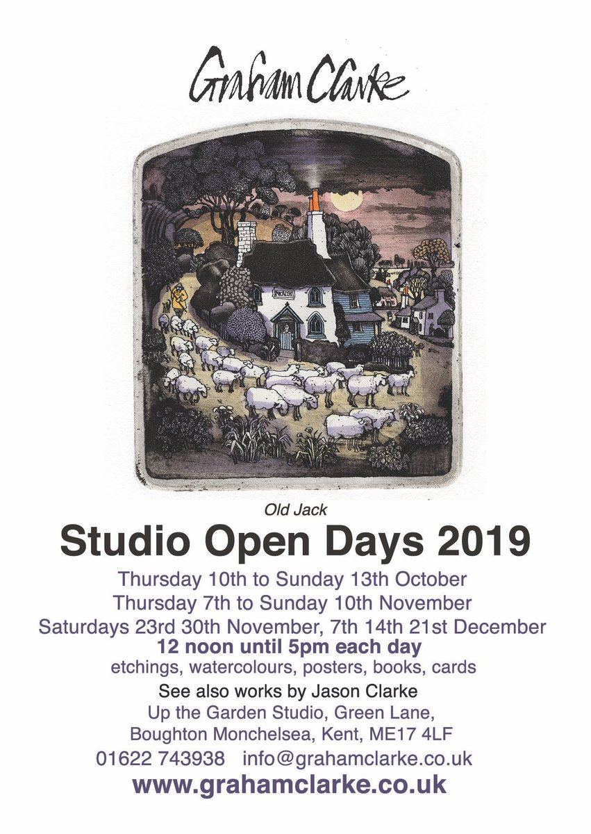 My studio in #Kent is open Thurs 10 until Sun 13 October 12-5pm daily. All welcome. #printmaking #shoplocal #handmade grahamclarke.co.uk