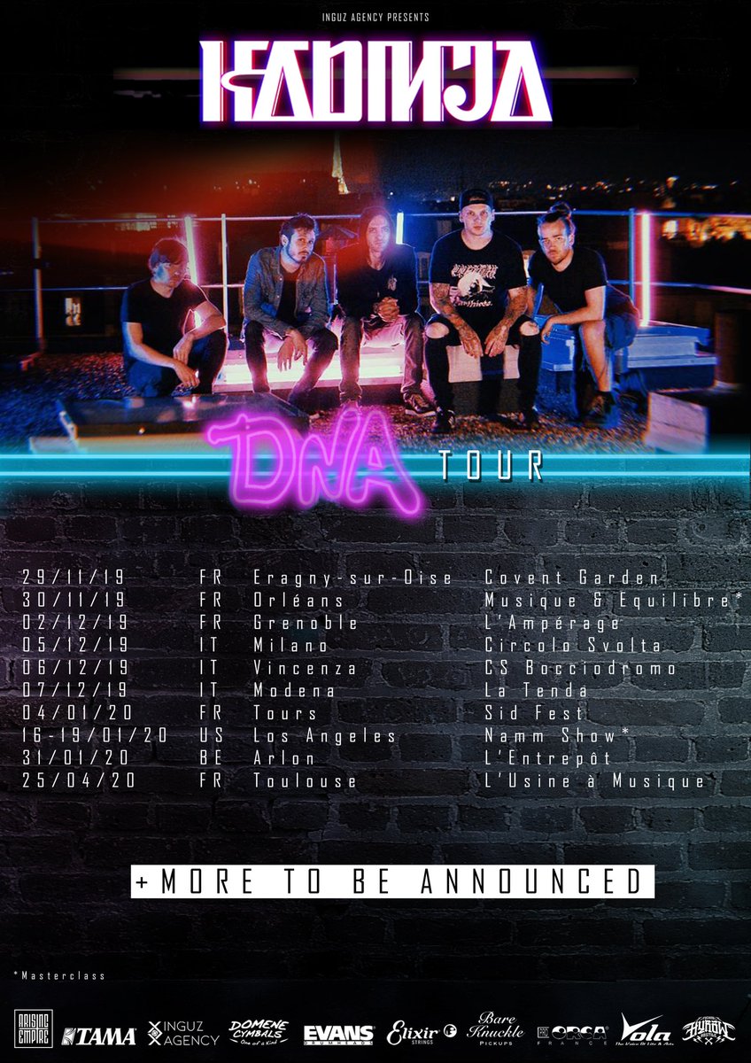 kadinja's tweet photo. DNA shows are coming. More to be announced soon !
.
For all booking requests : contact@kadinjaband.com
.
#kadinja #dna #newalbum #arisingempire #nuclearblast #tour #90smetal #90s #90smusic
#nostalgia #show #namm #metalvideo #heavymetal #metalband #frenchmetal
#progressivemetal https://t.co/RSLS22oapV