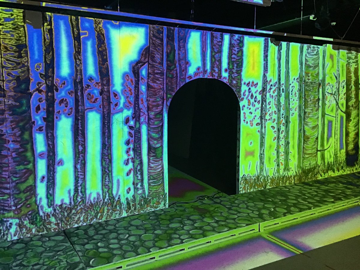 AyrTechTheatre's tweet photo. Our @lightforminc projected forests for #NaturesPlea would give @DCCPIlluminight a run for its money. #madewithlightform #Ayrshire #Ayrshirecollege #learning #projectionmap #techmedia #futureproof https://t.co/1dDUyLrNeu