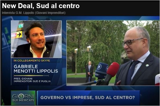 marina_valerio's tweet photo. New Deal per il Sud #Giovani #Confindustria #Mezzogiorno @GIConfindustria  Intervista a Lippolis: lavoro e infrastrutture al centro del nuovo patto con @gualtierieurope e @paola_demicheli tra giovani imprenditori e governo #Capri19 @classcnbc ▶https://t.co/LUDoS1jTjU https://t.co/fBn2pYnsMY