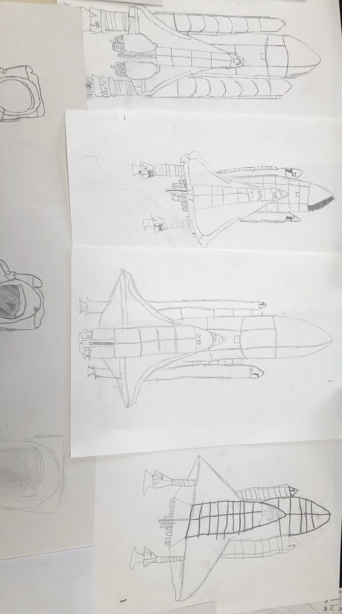 Y3StLukesFrod's tweet photo. A selection of some of the brilliant sketches that ks2 sketching club have produced for #spaceweek2019 https://t.co/thOgkdwdL6