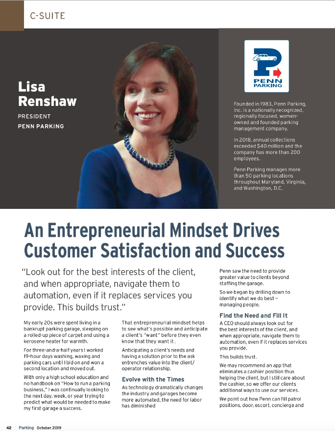 WIPPWeDecide's tweet photo. Member Monday: WIPP Member Lisa Renshaw of Penn Parking is featured in the October issue of the @WeAreParking magazine! Read the article: https://t.co/zGAWmlAXjn
#membershipmatters #WIPPInAction https://t.co/Fi6KaJARid