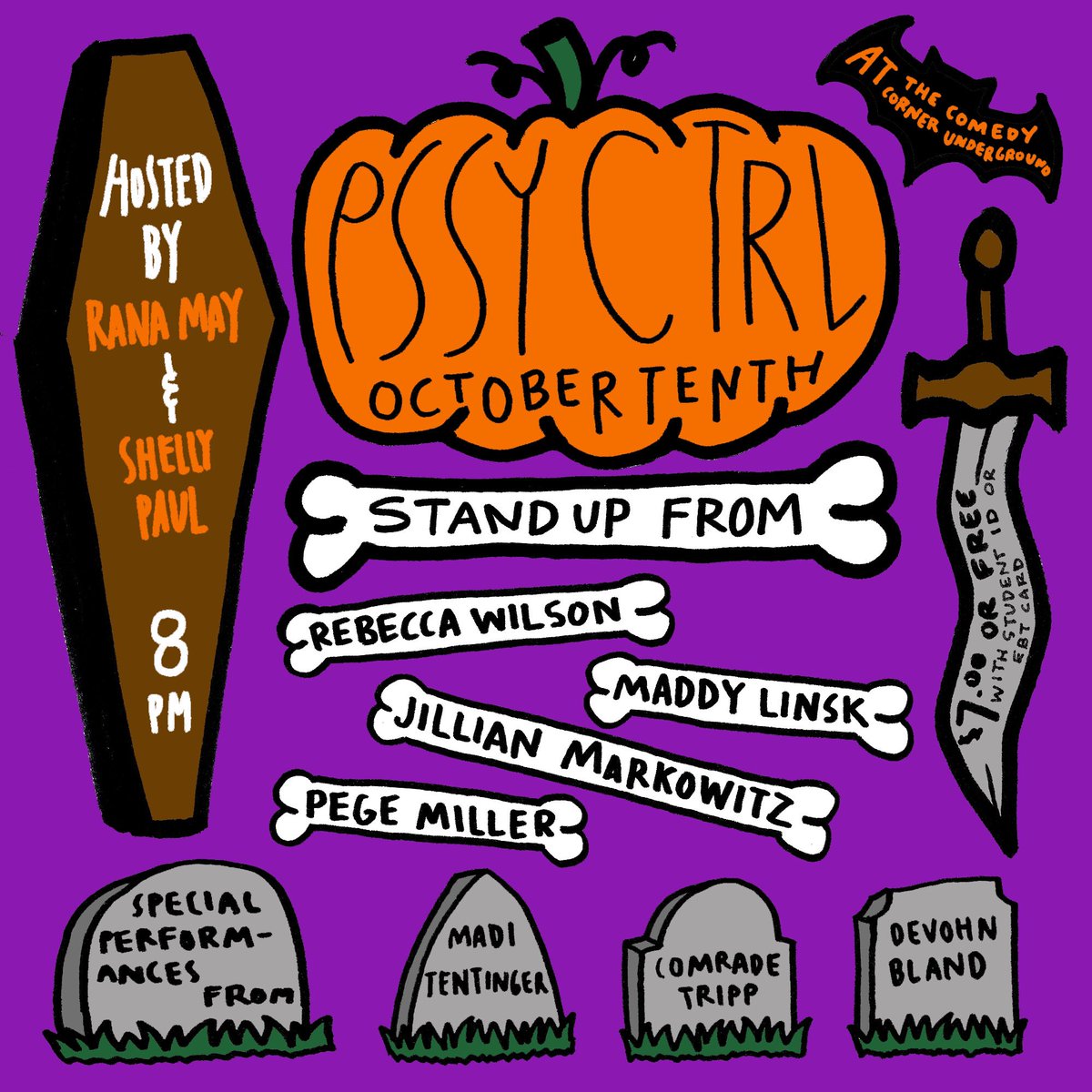 come get haunted by the ghosts of men who are angry oooooh scary 10/10/19 8pm