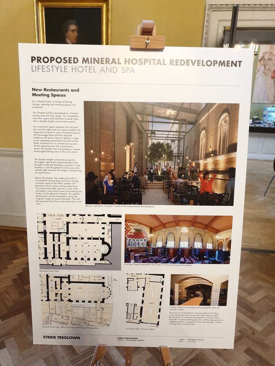 Matt_Coxx's tweet photo. Public consultation in progress at the Bath Assembley rooms for the proposed restoration and refurbishment of the Royal Mineral Hospital into a lifestyle hotel @StrideTreglown https://t.co/gCQCEdsemb
