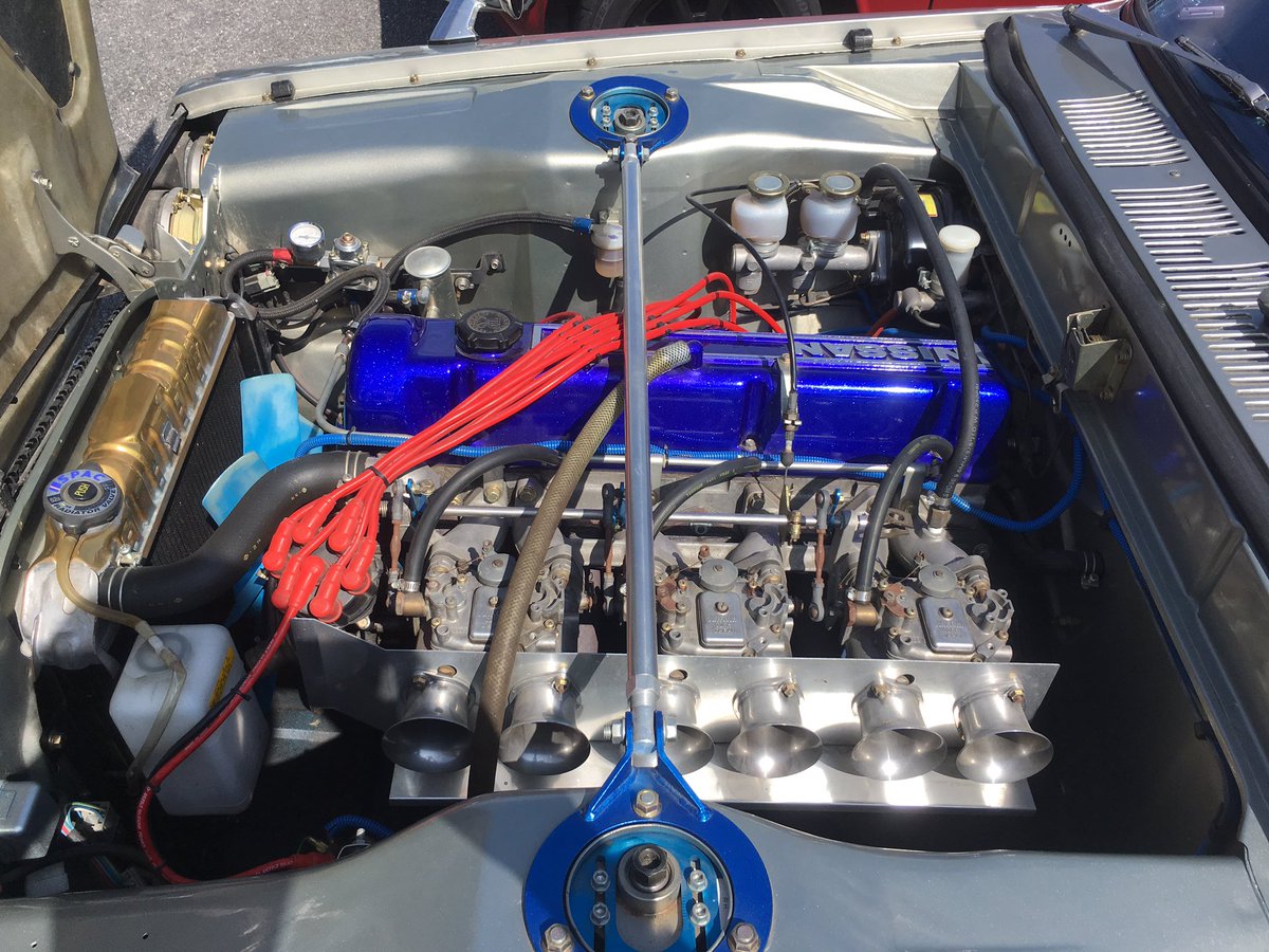 二流整備士 With Jzx81 国東海道レトロカーミーティング その16 ニッサン Nissan 日産 ハコスカ 箱スカ キャブ車 L型 ワークエクイップ Equipe 綺麗な旧車 綺麗なエンジンルーム 渋い旧車 カッコいい旧車 道の駅国見 フェンダーミラー