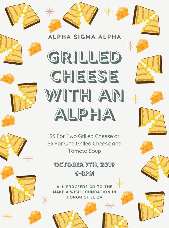 Don't have plans for dinner? Good news!!! All you need is $3 to get some grilled cheese and tomato soup!! Stop by our chapter house tonight from 6-8!!