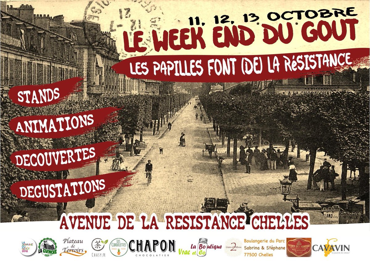 LaGuincheBieres's tweet photo. La présentation Week-end du goût : Les Papilles font (de) la Résistance - en video et en moins de 3mn chrono...
En compte sur vous pour venir déambuler, festoyer, mettre en éveil vos papilles et soutenir vos commerces de proximités !
#sortirAChelles #chelles #semainedugout https://t.co/PNwTMjWTkq