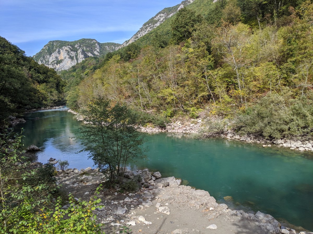 BRTurpin's tweet photo. Today I had the pleasure of wearing a wetsuit, lifejacket and helmet while riding in a van with my seatbelt buckled fulfilling a #safety fantasy I didn't even know I had! Pic from the Tara River in Montenegro where we were Whitewater rafting. https://t.co/SIPwBbwDqW