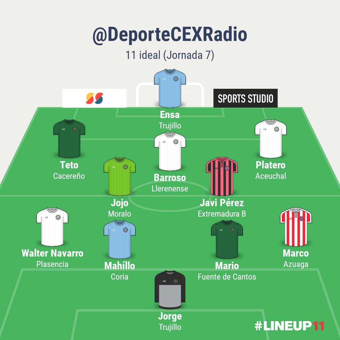 11 ideal de 3ª División de @DeporteCEXRadio (Jornada 7).
<a href="/UPPlasencia_/">U.P. Plasencia</a>