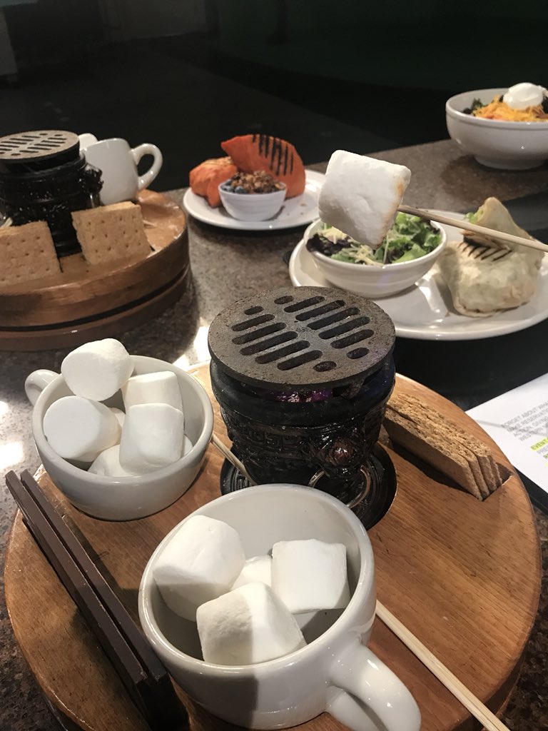 Courtney_CorbTV's tweet photo. More S’mores, Please! Kicking off @LocalRestWeek this morning on @am_buffalo. Serving up all the delicious tastes #WNY has to offer. Thanks to Taste Bistro in #EastAurora for bringing the ⛺️ inside. #LocalRestaurantWeek https://t.co/nwfaBYrXpZ