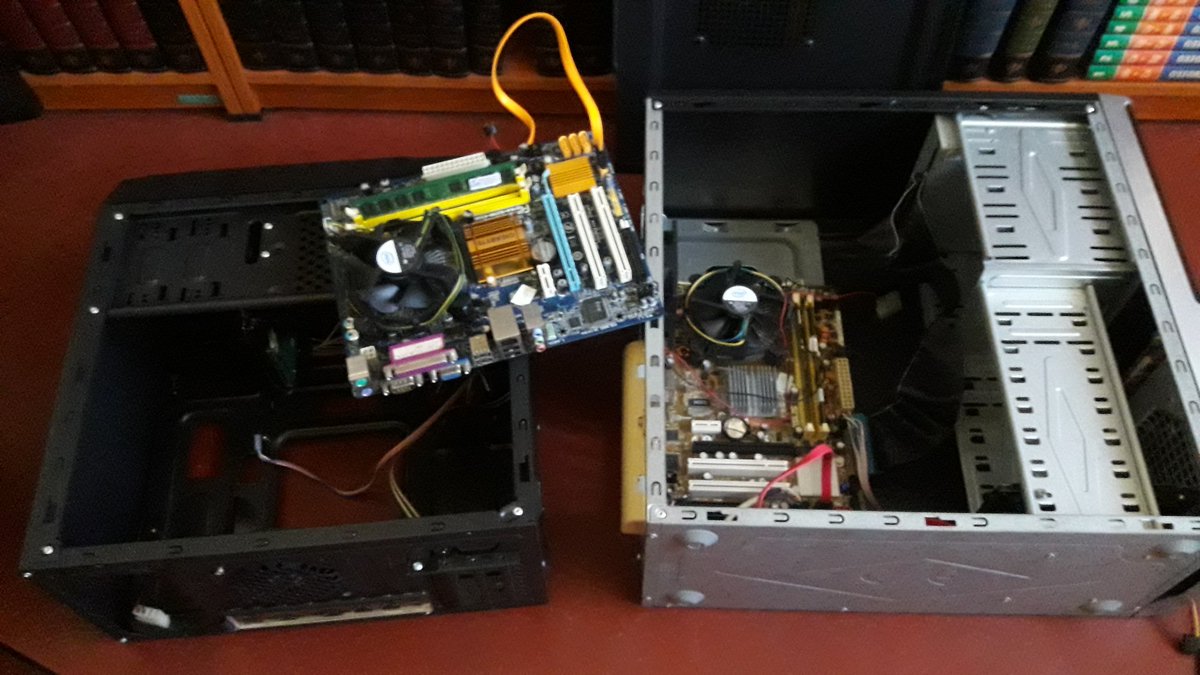 Moved my work PCs Asus mobo (along with its cpu and ram) to the  #batocera machine, kept the existing hdd and the psu (which was better suited to power the gpu), finally added the Nvidia 550 ti. This is a wayyy better build than what I had a few days ago .