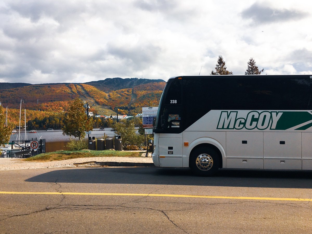 Go_McCoy's tweet photo. Amazing photo of Bus 238 in beautiful @MontTremblant today!! 😍🍂🍁#GoMcCoy #FallColours https://t.co/1rZr1RCoH7