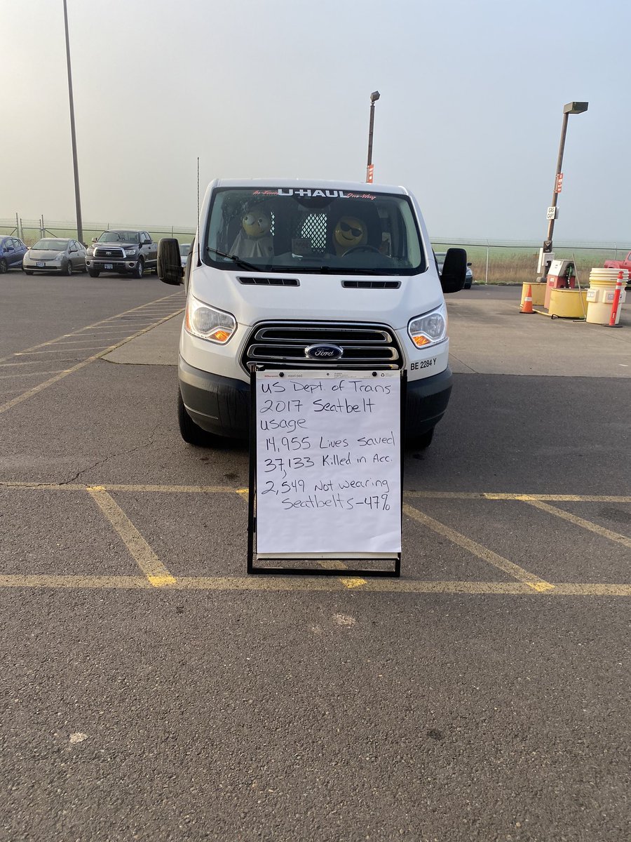 Our gate activity this morning brings your attention to seat belts. It’s not just about “click it or ticket” it’s about keeping yourself and in a little while, your helper safe and alive!