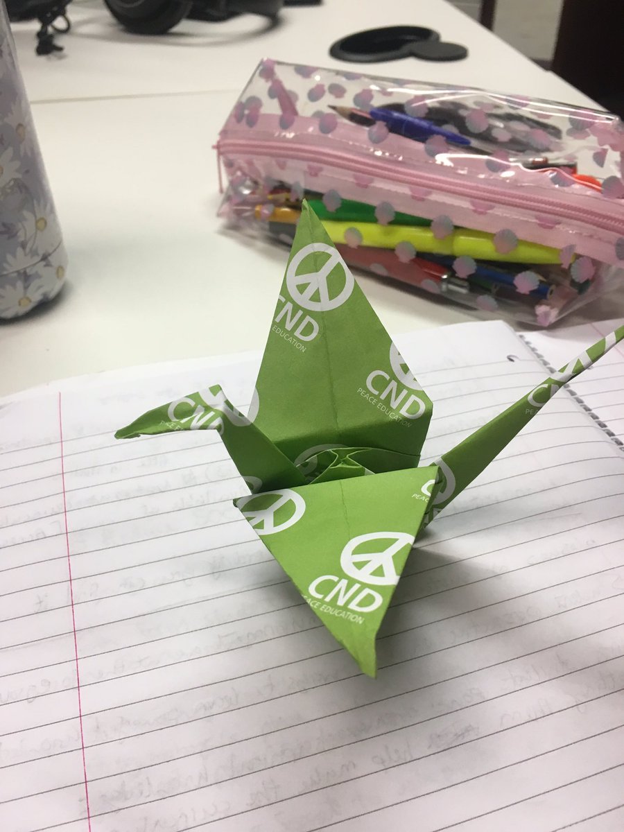 MissDillon10's tweet photo. Thank you to @CNDPeaceEd for a really fun and instructive day on teaching controversial topics! Also thanks for helping me to make my first successful origami creation: https://t.co/dasWQrkmoq