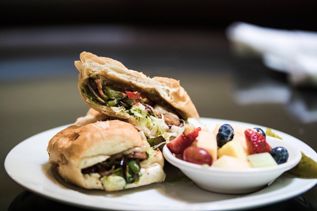 It’s fall but stop by today to take a bite into summer with our Cajun Hero  with summer fruit! #Weathervane #SouthernSeason #Yum #Foodie