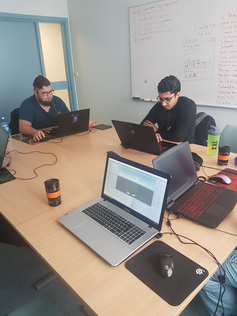 JonssonOttar's tweet photo. Everyone looking real busy as we put the final touches on our project before midterm. #SPO1001 #norduniversity      #gamestudent https://t.co/wzISTPFYWU