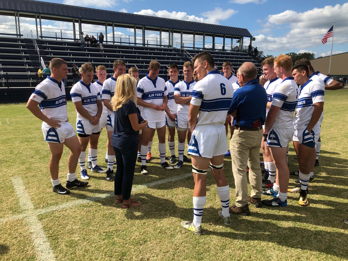 ZoomieMensRugby's tweet photo. Ami Shea with Zoomie Blue at Navy. Her husband Kevin is the namesake of the Shea Cup. Read about the Shea Cup on https://t.co/UJVUtQg03k https://t.co/ydJn340ZJ0