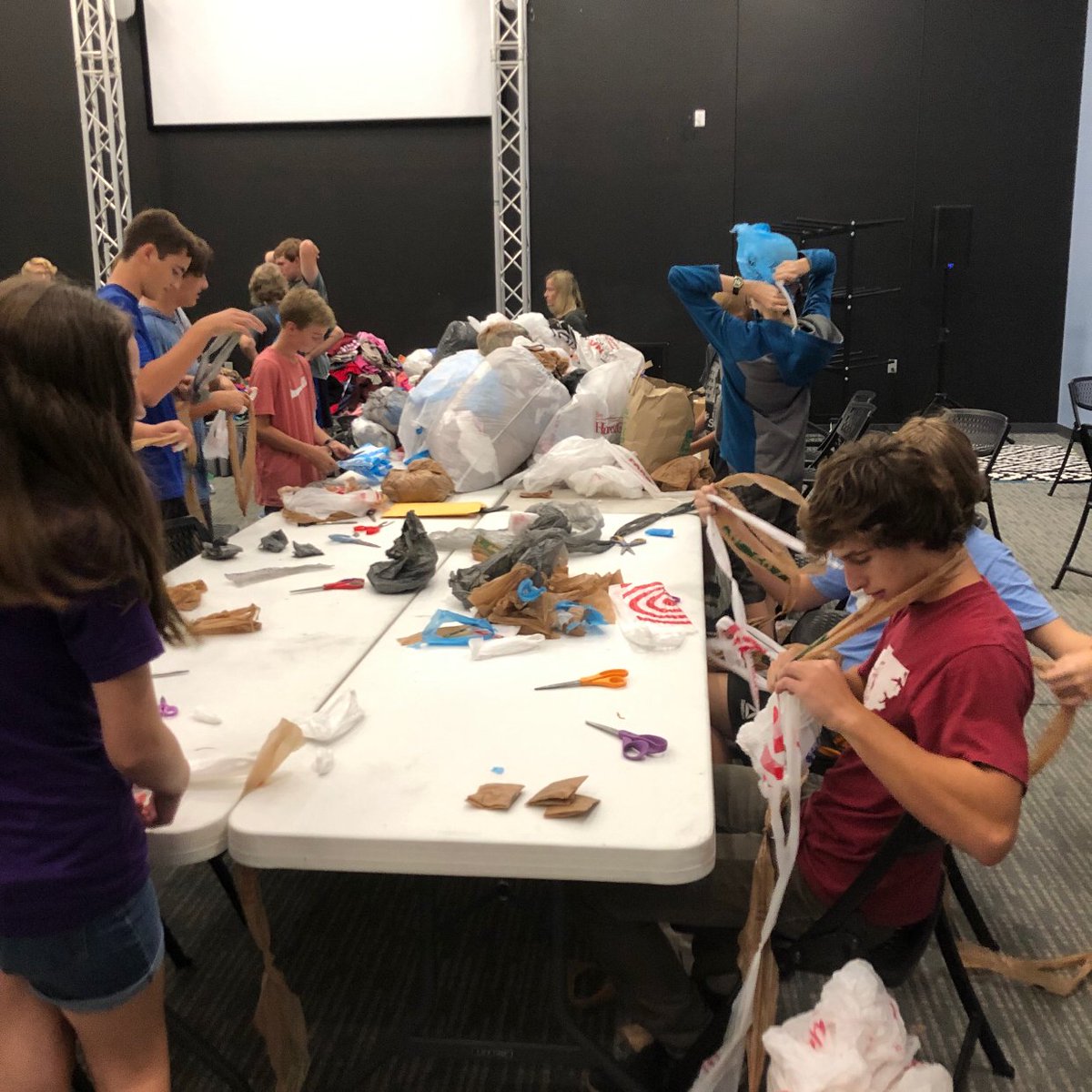 MMIA27526's tweet photo. HUGE thank you to these hardworking Key Club students for making “plarn” (plastic yarn) for homeless veteran sleeping mats!
#community #highschool #veterans #homeless #hvsd #nc #recycle #pinterestwin https://t.co/9fpQ9FPQRR