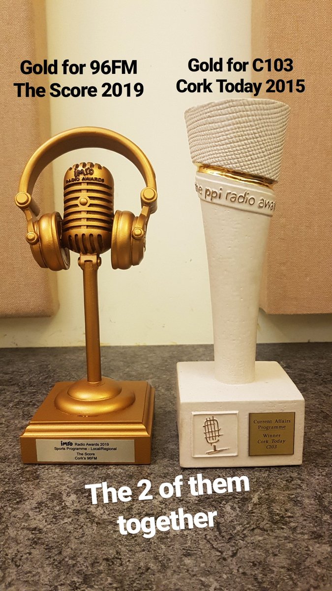 JP_Cork's tweet photo. 2 of them together #Gold @IMRORadioAwards 

🥇2015 #CorkToday @pmessy @C103Cork 

🥇2019 #TheScore @TrevorWelch_1 @Corks96FM 

#imro19 https://t.co/xH0x18ePoz