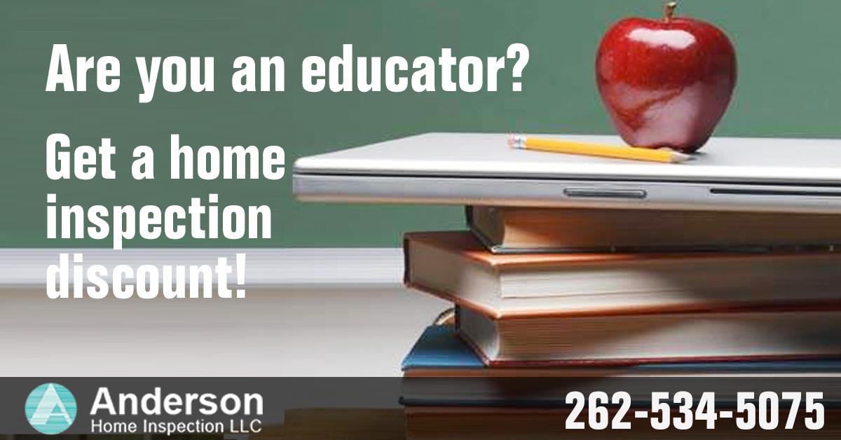 🍎📚🏠 Attn Educators,
Are you looking at buying a home?
You can get a home inspection discount with us! We're here for you! 

At Anderson Home Inspection we’re happy to offer home inspection discounts to educators. Do you or someone you know qualify as an educator? Give us a ...