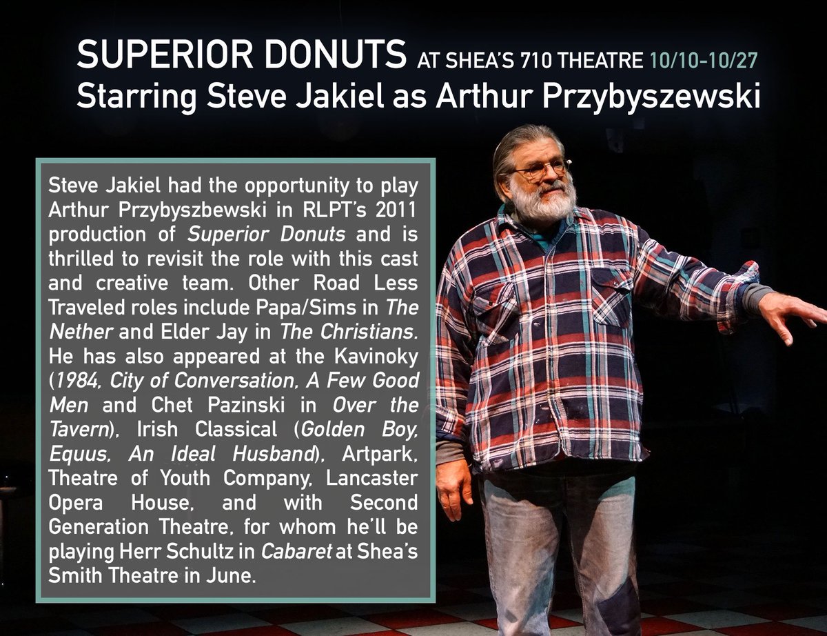 RLTPPLAYS's tweet photo. Opening Thursday!

SUPERIOR DONUTS by Tracy Letts!

A Road Less Traveled Production at Shea’s 710 Theatre @SheasBFLO 

October 10 - 27

Get Your Tix Now! https://t.co/ycRbossWcp

#tracyletts #superiordonuts #buffalo #sdbuffalo #rltp #toronto #travelbuf #donut #newyork #ontario https://t.co/cvECduen4e