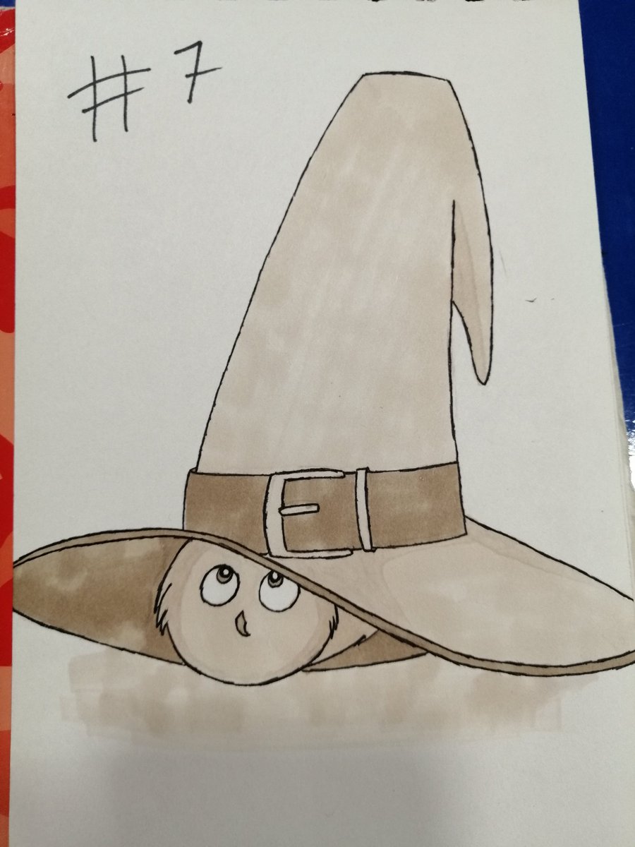 A magical fluff appears! Straight from an #Enchanted  hat! #Day7 
#Inktober2019 #Inktober