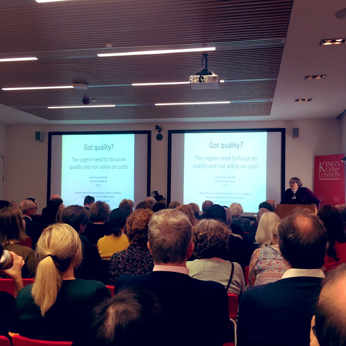 Lisa_Brighton's tweet photo. Prof Teno emphasises the need to embrace the voices of those with serious illness and also who live on when looking to improve palliative and hospice care #CSILecture #hpm #PalliativeCare https://t.co/g8RpeUNtmV
