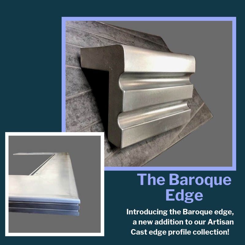 BrooksCustom's tweet image. Our library of Artisan Cast edge profiles keeps expanding with the introduction of the Baroque Edge! This stepped zinc bar top edge makes a bold statement when built up to the 6" height seen here. 
View more here: ow.ly/zg6p50wEP1u

#bartops #edgeprofile #metalbars