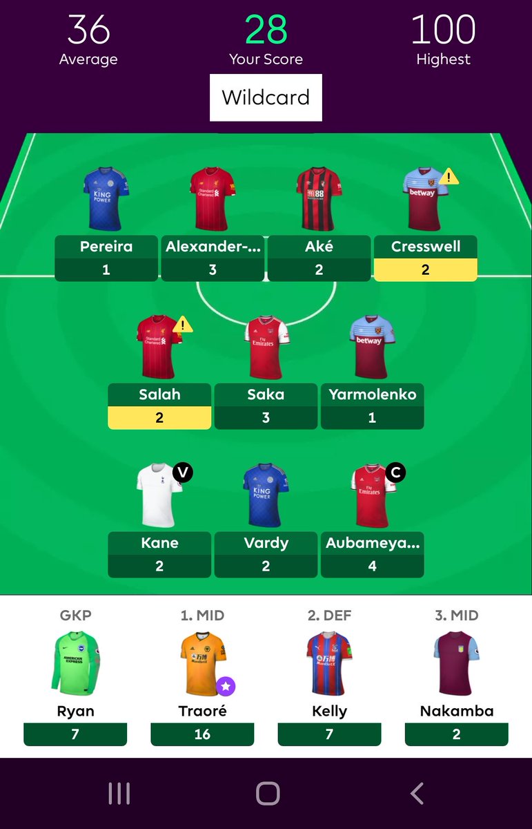 HarryHomanGreen's tweet photo. @OfficialFPL @BenCrellin 28 points on the pitch, 32 off it🤦🏻‍♂️ #fpl #fml https://t.co/xIc3iFaa43