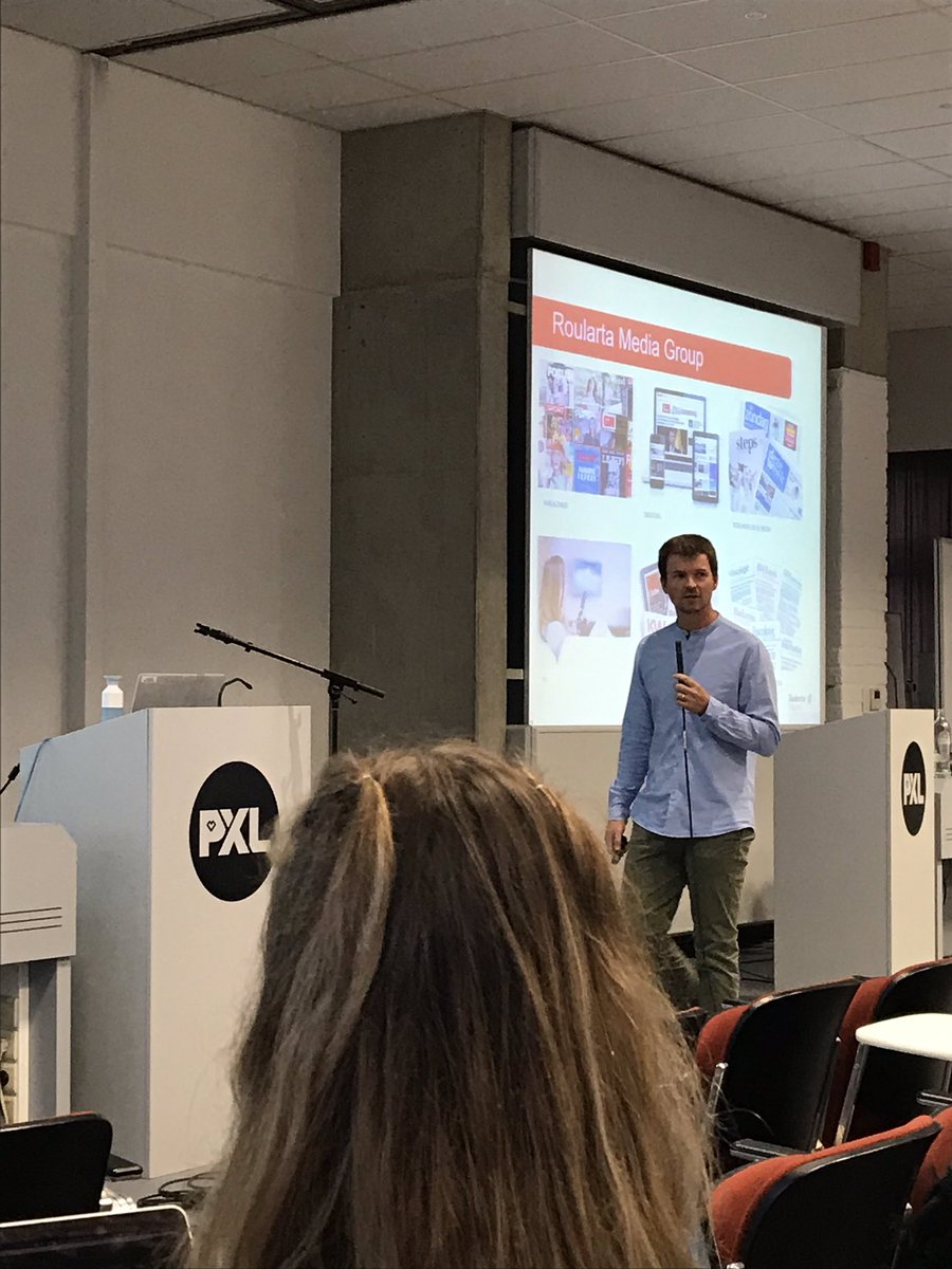 First speaker in our data driven communication @PXL_Business evening course: <a href="/renaatdeclercq/">Renaat Declercq</a> of <a href="/Roularta/">Roularta Media Group</a>, he will give us more information about using Adwords in an online campaign #google #adwords #pxlbusiness
