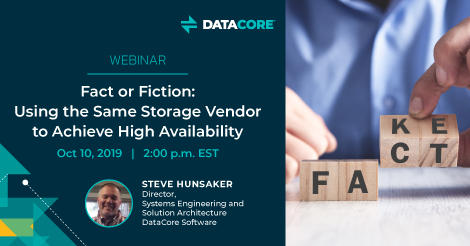 DataCore's tweet photo. #ITwebinar: Learn how @DataCore #softwaredefinedstorage allows you to achieve true high availability by using any and all Fibre Channel, iSCSI or DAS to create a single #storage pool, where you can create any number of synchronously mirrored #virtualdisks. https://t.co/ngXT6zgAnb https://t.co/0cZjVw2eiw