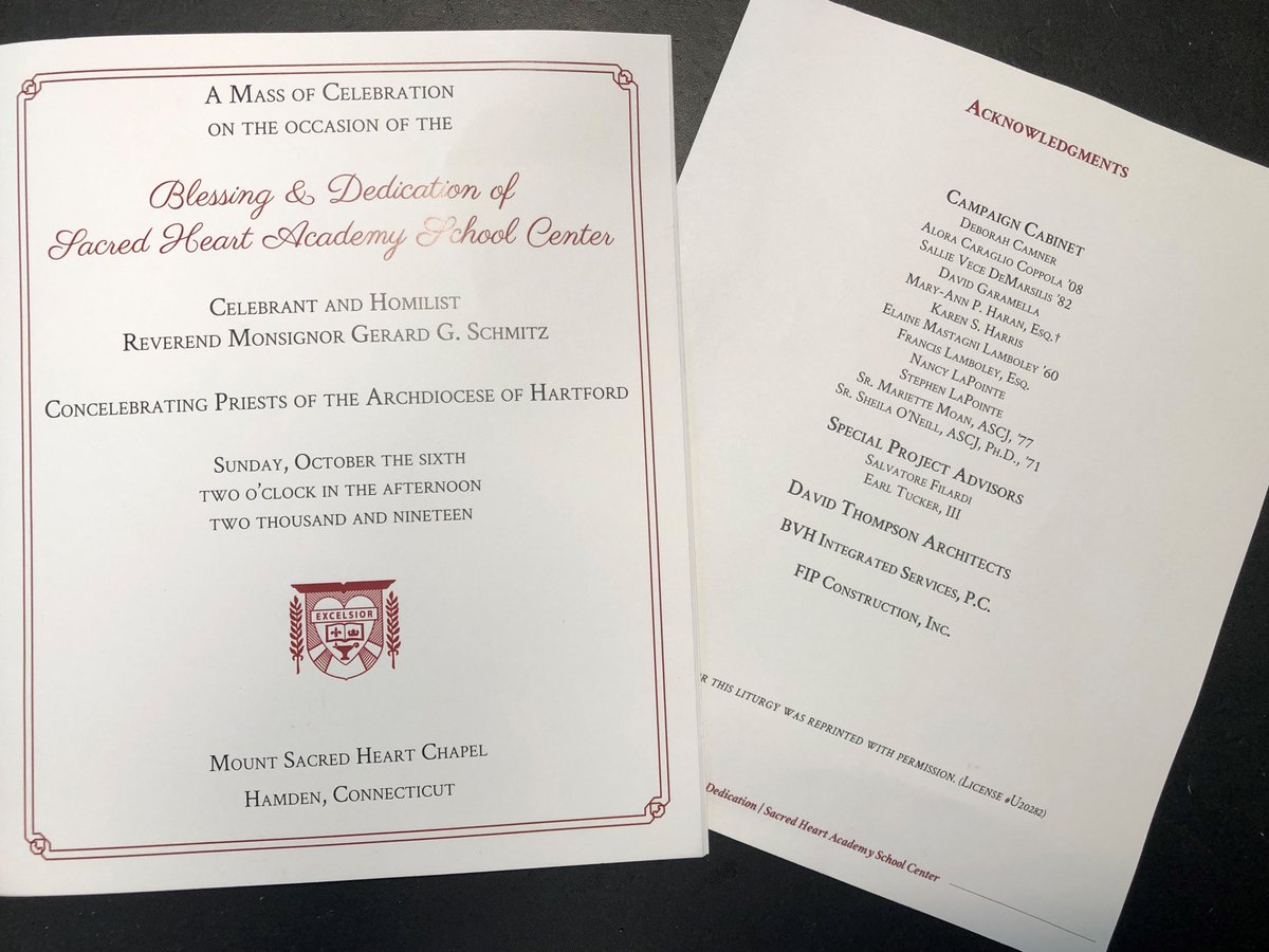 bvhis's tweet photo. On Sunday, Greg Van Deusen & alumna Maria Loitz attended the blessing & dedication of the @SHAhamden new School Center. The addition serves as the new school entrance & fosters the opportunity to strengthen community & enhance student life. #everhigher https://t.co/K0ahi8g5g8