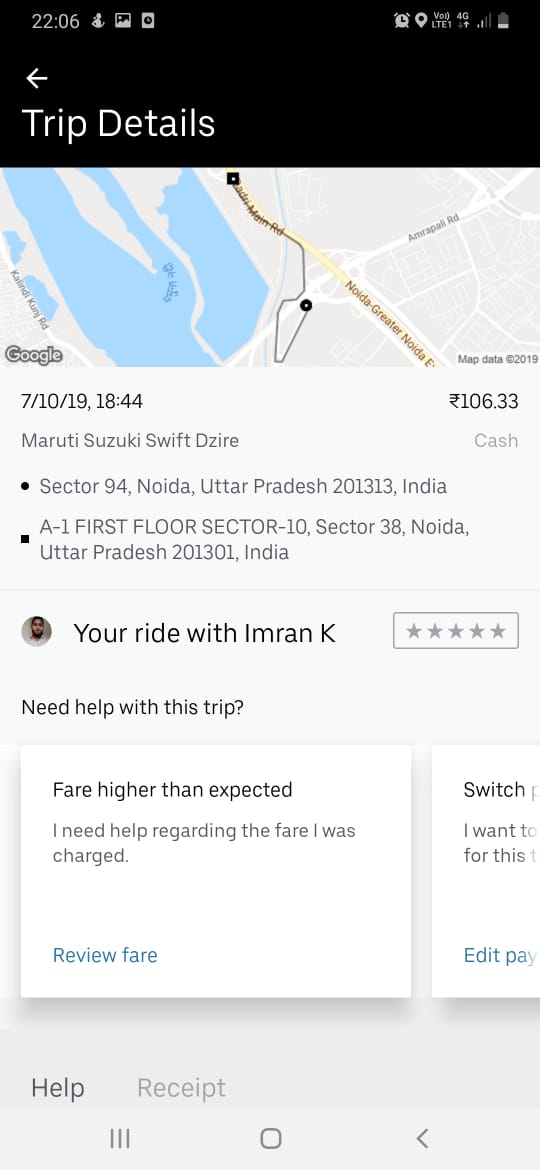 cubscribe's tweet photo. Hi @Uber , @Uber_Support This person, driving a Swift Dzire tried to abduct my sister today &amp; then sped up on DND flyway when she raised an alarm. It was only after she opened the door &amp; started shouting, two bikes intervened that he stopped the vehicle. https://t.co/LRvGh4jK8g