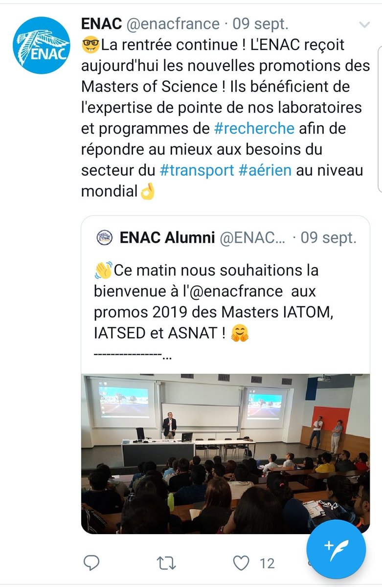 On3Fr3nch4T53P's tweet image. Il n'y a que des #Masters, des #IENAC et surtout des #EPL qui font "La rentrée à l'ENAC".
Donc #GSEA, #IESSA et #MTCA ne font pas de rentrée en 2019. Ça sent pas bon pour les centres de la @dgac....🙄