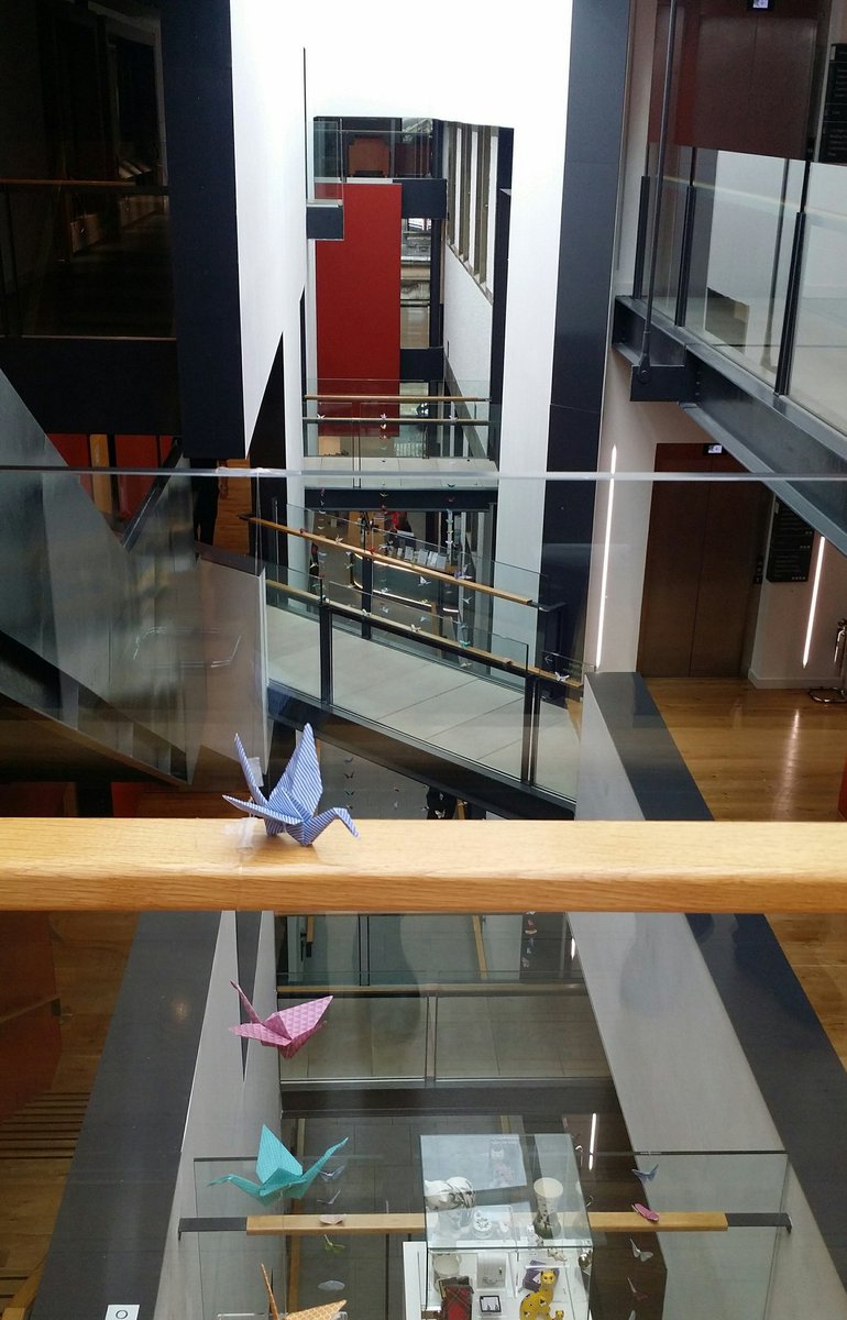 fifisaurus's tweet photo. Totally amazed at the beautiful extension to the library in Dunfermline! And they've even got #libraryorigami @LilOldAl !! https://t.co/ATWHKIWLX0