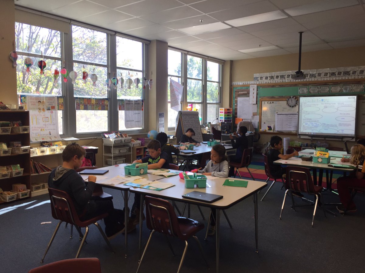 TeamTobben's tweet photo. Best ‘office’ in the world! #writingworkshop #4thgrade #cpsbest #narrativewriting #writingcycle #finaldraft @WestBlvdElem https://t.co/A7zyOzMFZa