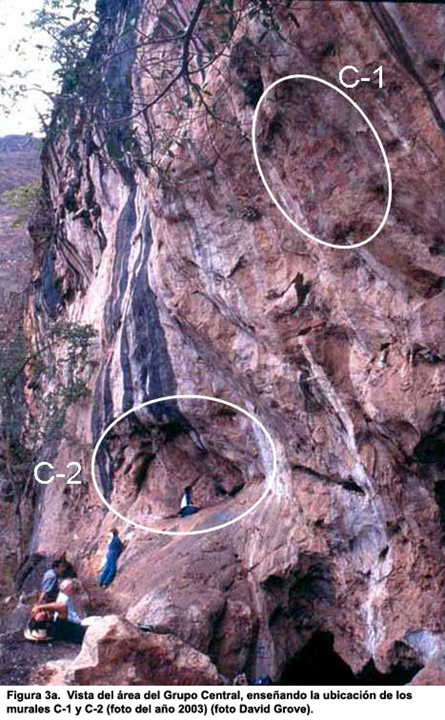 Two different discoveries in archaeology shifted how we saw these structures & their relationship.In the 1970s archaeologist David Grove was taken to Oxtotitlan Cave in southern Mexico where a mural was found just above the opening to a large cave system. (photos by Grove) 6/13