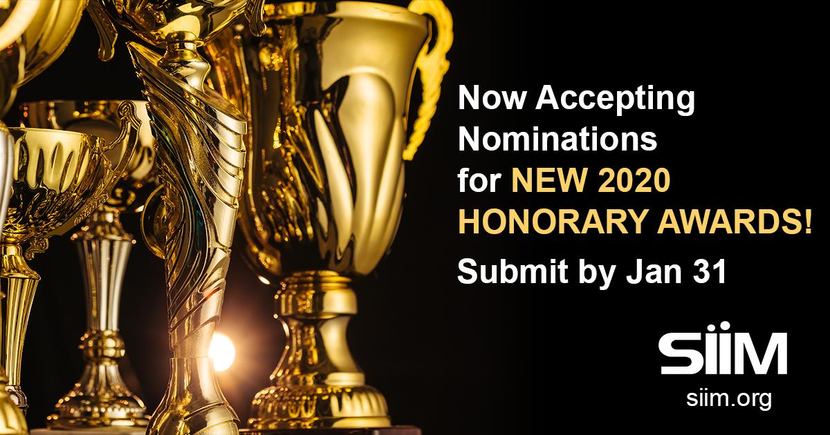 SIIM_Tweets's tweet photo. Who do you think deserves to win a #SIIIM 2020 #Honorary Award?
Accepting #nominations from around the #world.
Submit by Friday, 1/31/20
https://t.co/Sm2a7N34v4 https://t.co/rWF0ZP2Ybx