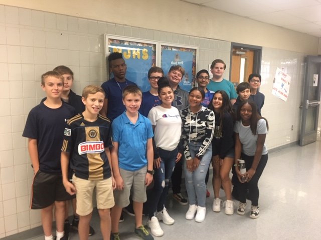 Penndale students wearing blue to bring an awareness to bullying.They are working together to stop racism, hatred, homophobia, digital abuse, bullying, and cyberbullying in our school and community!  #BlueUp #StompOutBullying #MakeBullyingHistory #PenndalePride
@penndalems <a href="/NPSD/">North Penn School District</a>