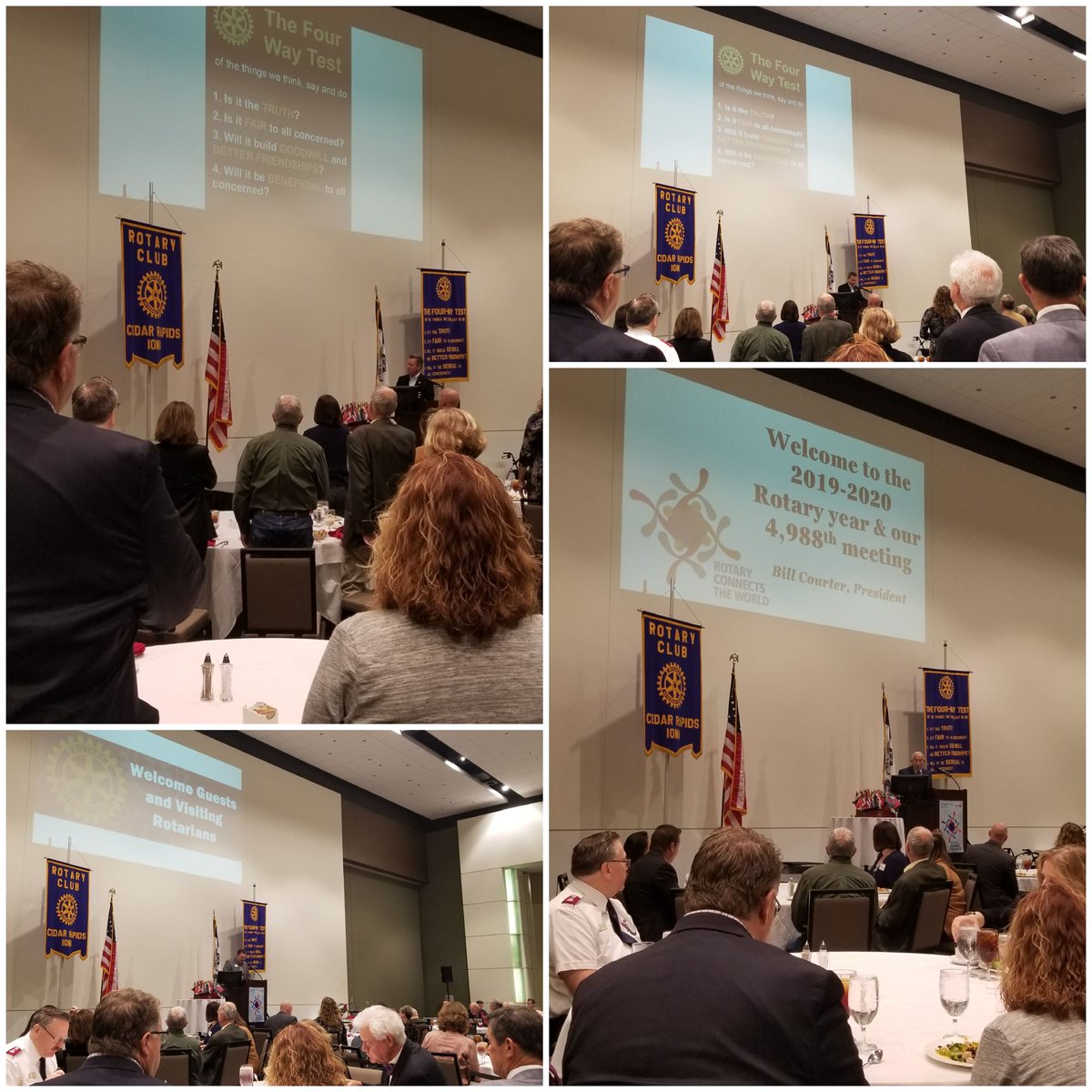 RotaryCR's tweet image. Our #Rotary invocation
Pledge of Allegiance 🇺🇸
#4waytest 
And, we will learn about our special November 4th meeting, as Razia Jan will talk about her girls schools in Afghanistan.
#RotaryCR