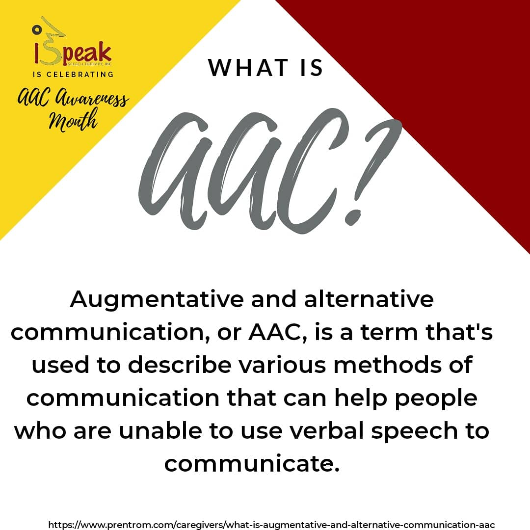 We are proud to celebrate AAC Awareness Month! Augmentive and Alternative Communication includes all of the ways we share our ideas and feelings without talking.
#aacawarenessmonth #aacawareness #aac2019 #ispeakspeechtherapy #speechtherapy #ispeakspeech #mrctheslp #metroatlanta