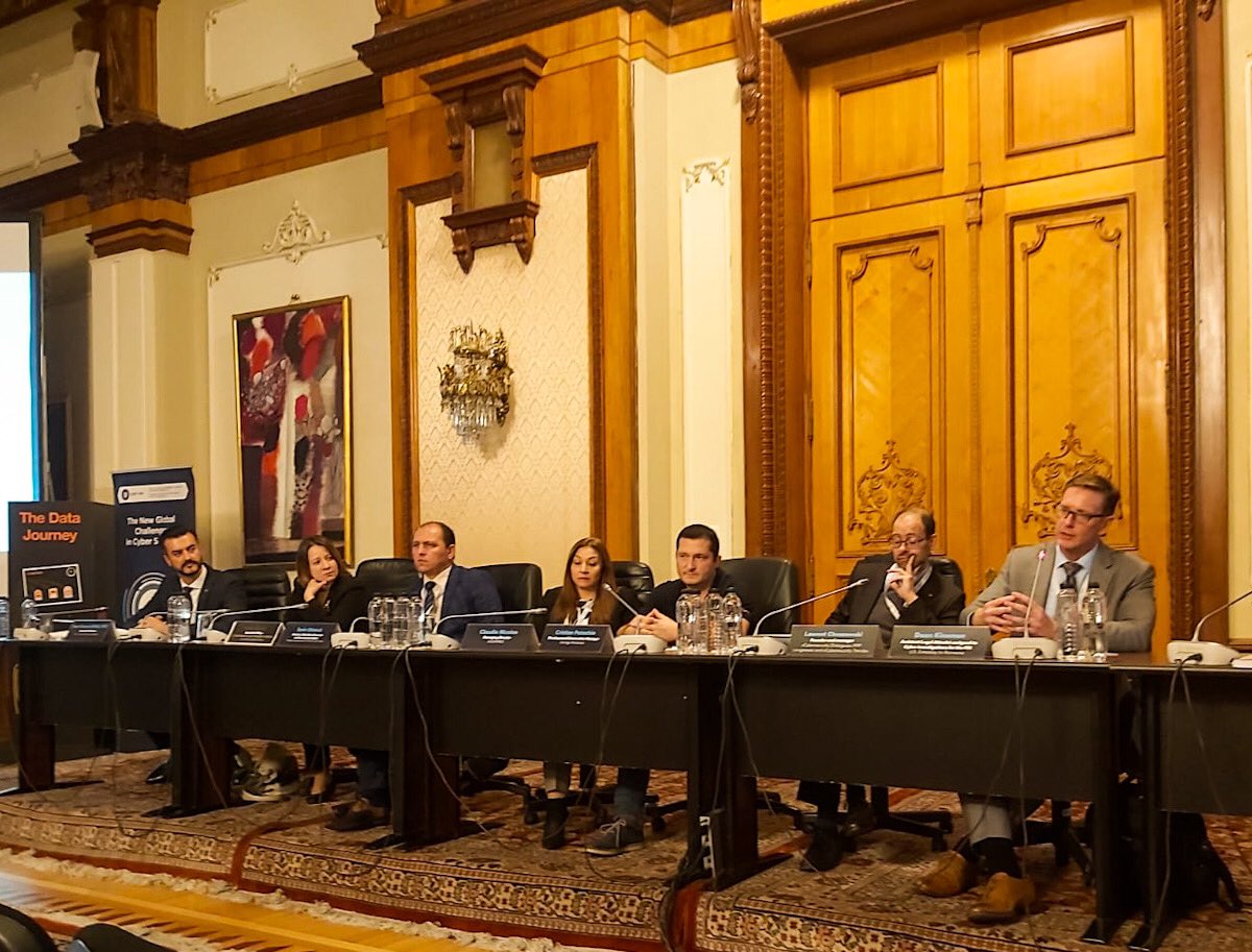 ICMihai's tweet photo. Presenting the study “Considerations on Challenges and Future Directions in Cybersecurity”, which was developed on the occasion of the Romanian Presidency of the Council of the European Union, at @CERT_RO Conference.
#CybersecurityRO2019 #CertCon9 #internationalcooperation https://t.co/OELawF1UcO