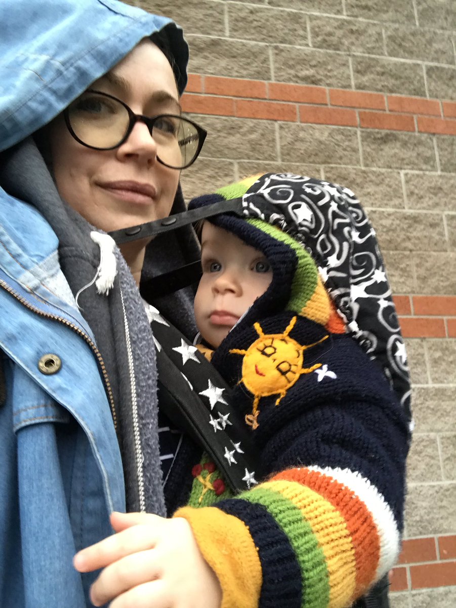 JenniferMoreau's tweet photo. Heading out with this little guy to the #ExtinctionRebellion #bridgeout occupation of the #BurrardBridge Fighting for his future and a safe climate! #babiesForClimateAction https://t.co/bT1ow4Movv