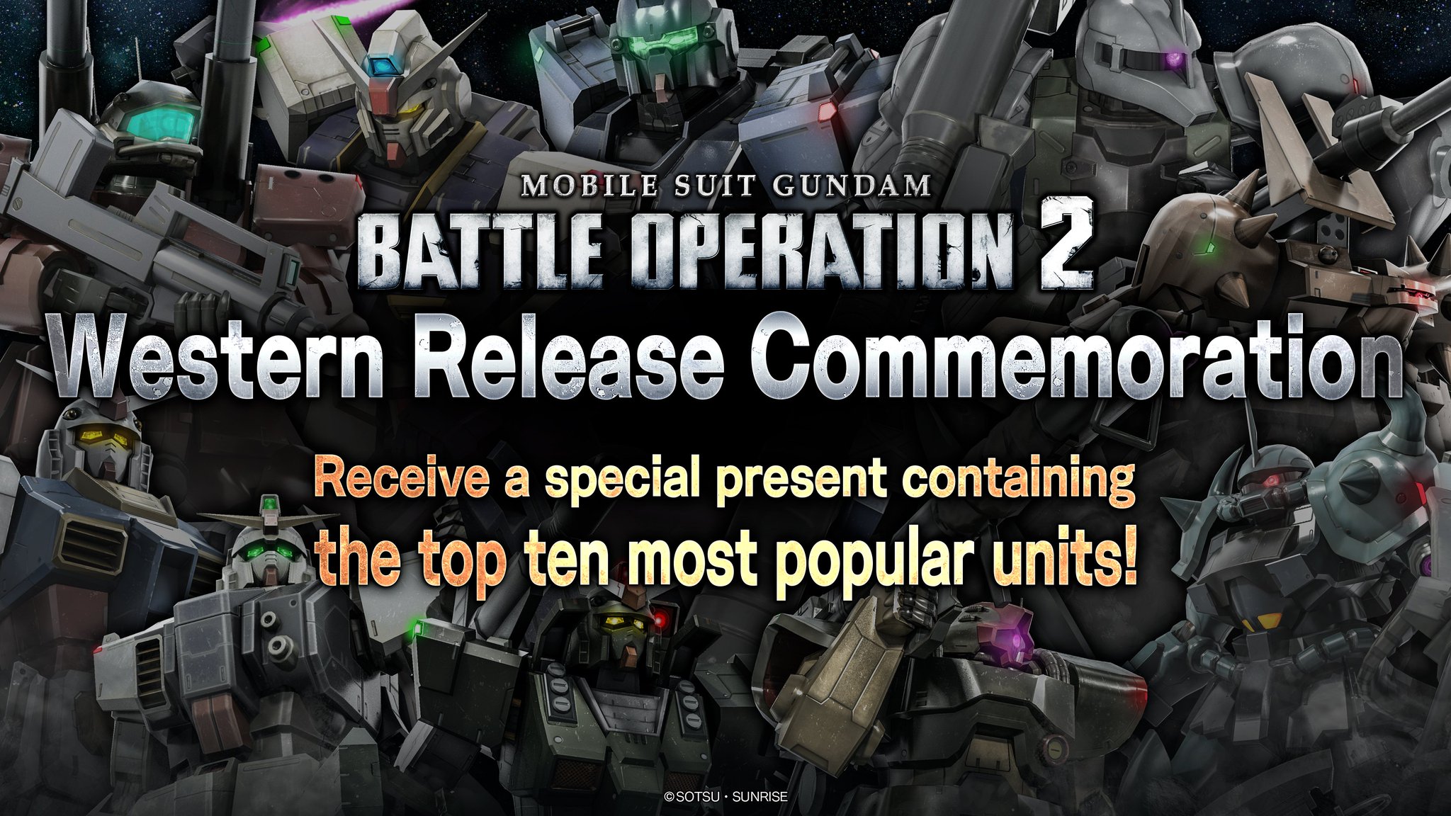 Bandai Namco Us On Twitter Play Mobile Suit Gundam Battle Operation 2 Now And Receive 10 Free Mobile Suits Available For A Limited Time These Mobile Suits Are The Top Voted Fan